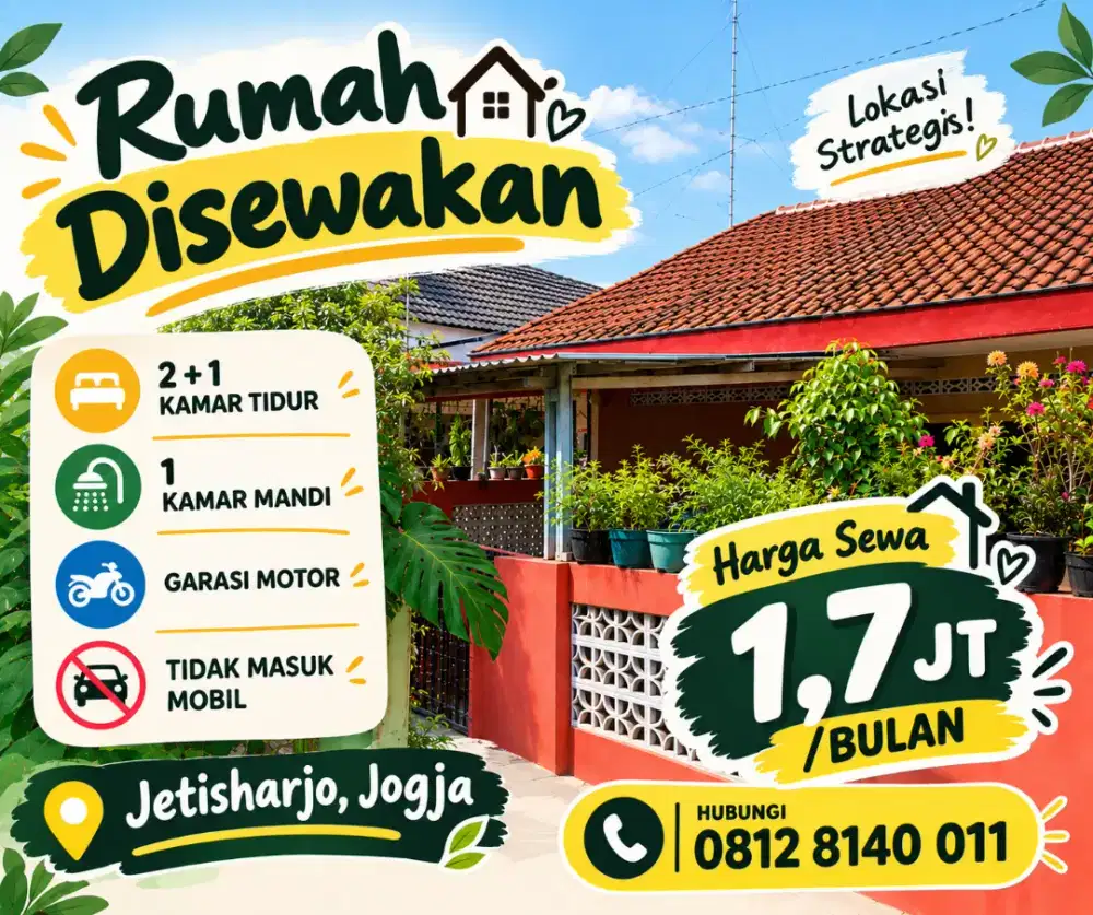 Rumah disewa di jetisharjo jogja - over kontrak