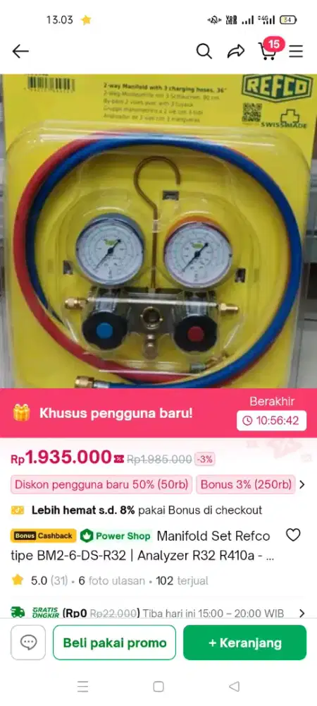 Manifol Refco Komplit full sett 500psi