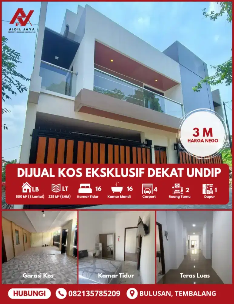 Dijual Kos Baru Exclusive Dekat UNDIP Tembalang