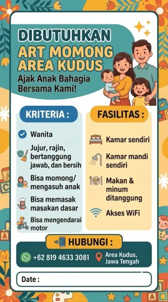 Dicari Art baby sitter momong kudus kota