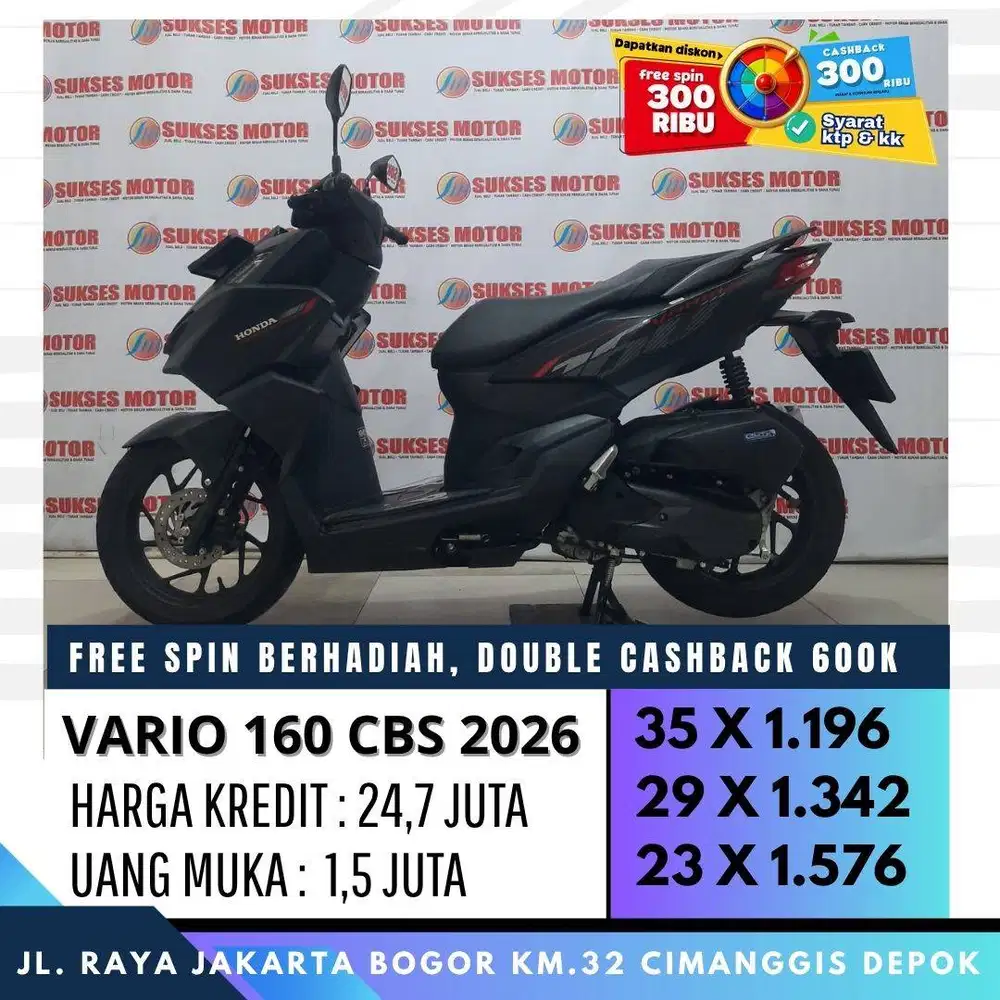 HONDA VARIO 160 CBS 2026 MULUS CASH KREDIT CASHBACK UPTO 600