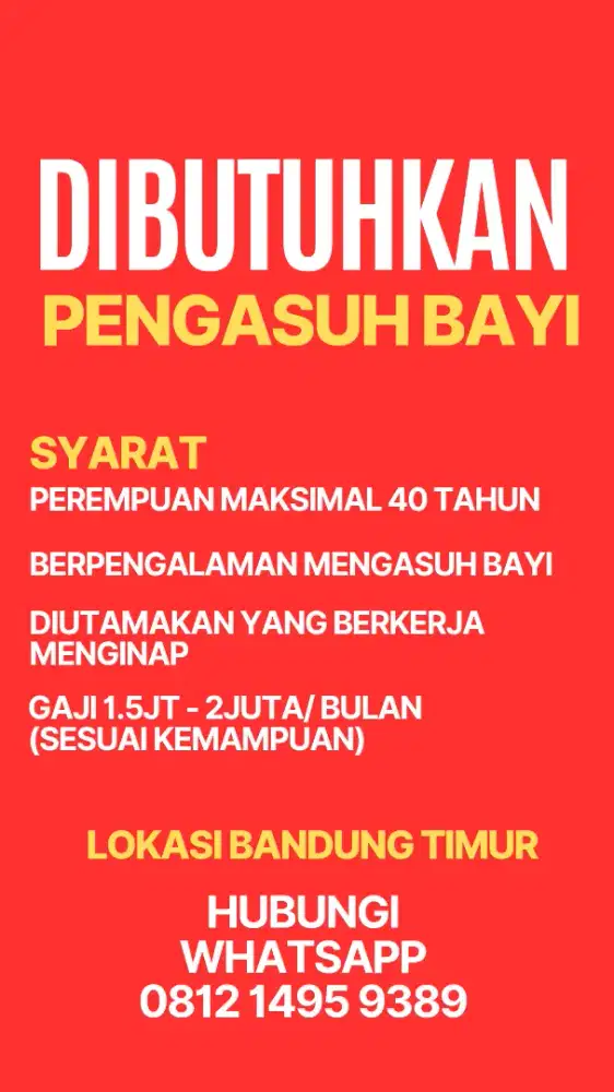 Lowongan Pengasuh Bayi