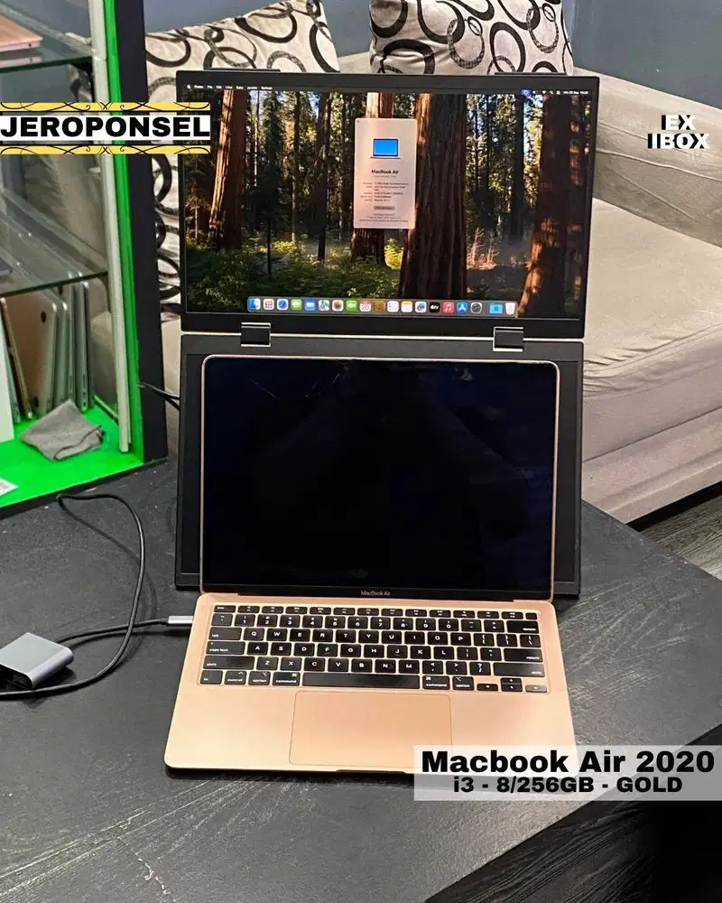 MACBOOK AIR 2020 i3 8/256GB GOLD EX IBOX CC RENDAH ADA MINUS