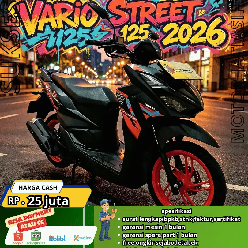 HONDA VARIO 125 STREET 2026 KM RENDAH 8 RIBU MOTOR AJIB PLAT BOGOR