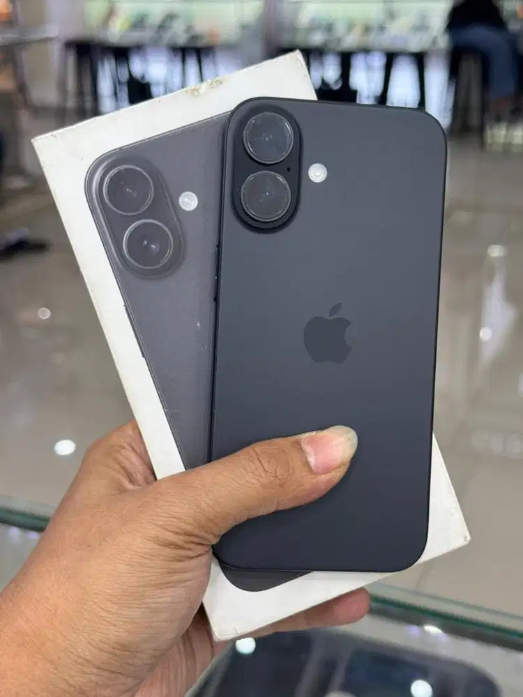 Iphone 16 128Gb black second resmi ibox mulus fullset original bh 91%
