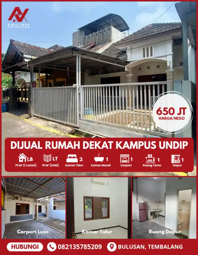 Rumah Siap Huni Dekat Kampus UNDIP