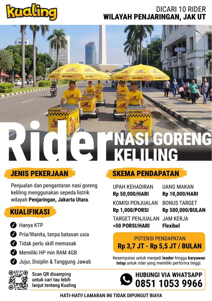 Rider Makanan Keliling Sepeda Listrik