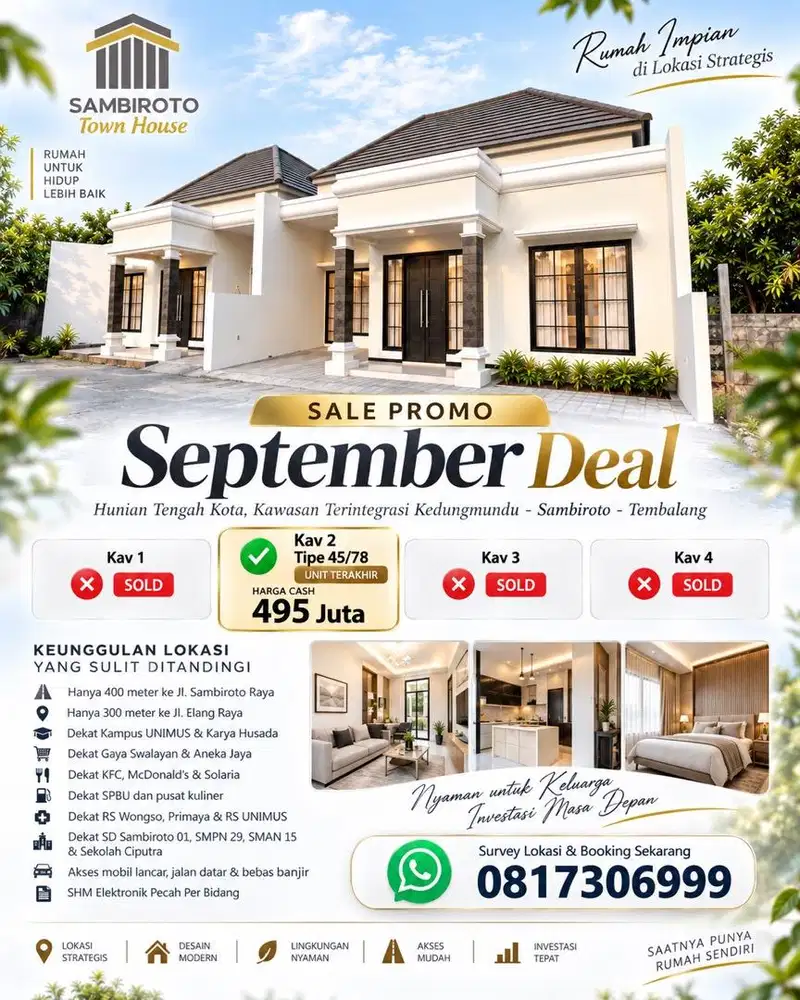 Rumah semarang kota strategis harga minimalis dekat unimus