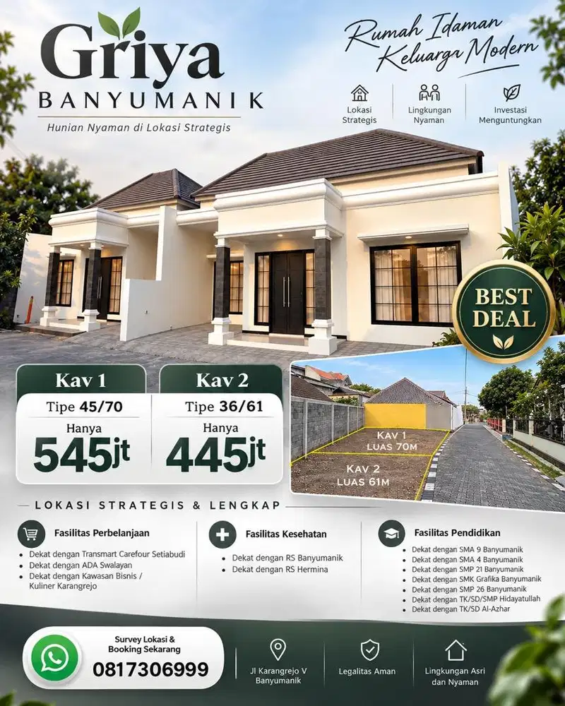 Rumah banyumanik dekat hermina sma 4 terminal jalan lebar
