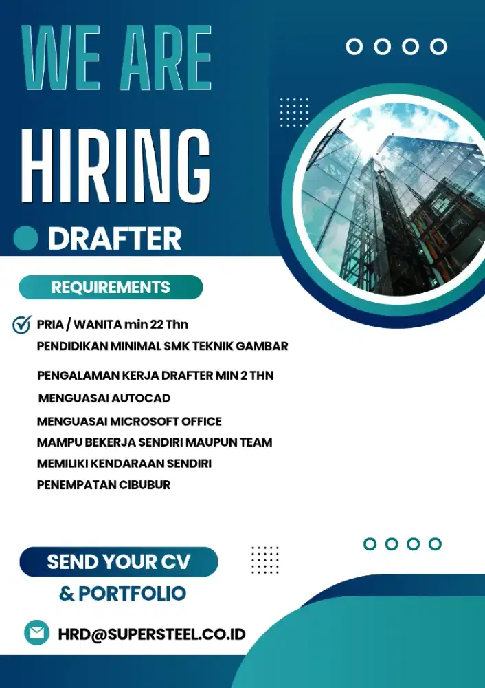 LOWONGAN KERJA DRAFTER