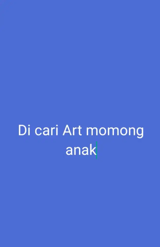 Di cari ART momong anak usia 1 bulan, (menginap)