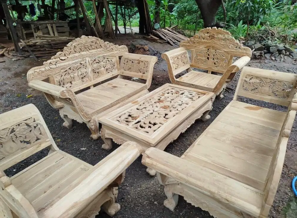 SET KURSI & MEJA KAYU JATI BISA CICILAN BUNGA RINGANDENGAN HOME CREDIT