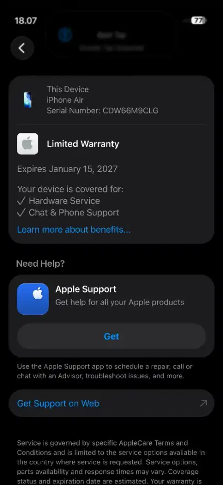 Apple Iphone Air, 256 gb, White Gold