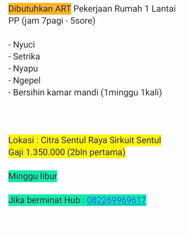 Asisten Rumah Tangga (ART)