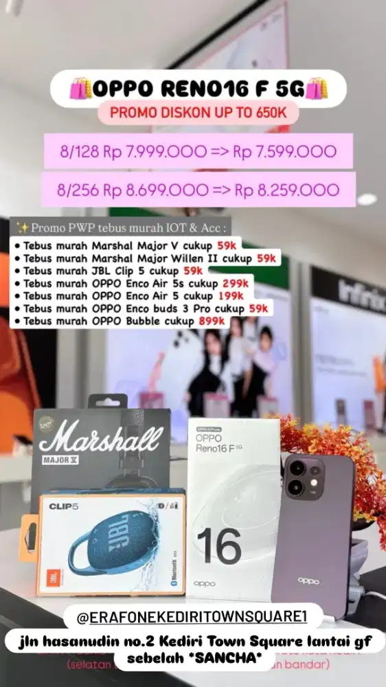 OPPO RENO 16 SERIES PROMO CB 500RB