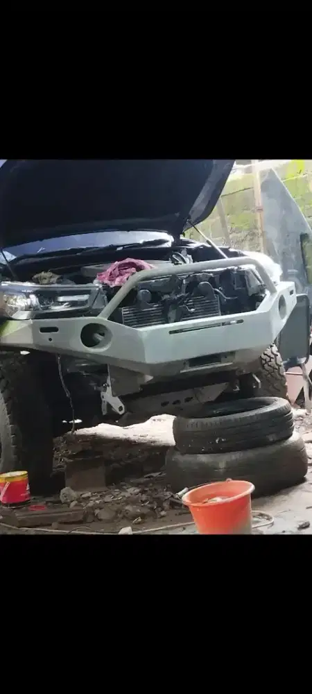 Bumper depan costum hylux tinggal pasang meruya