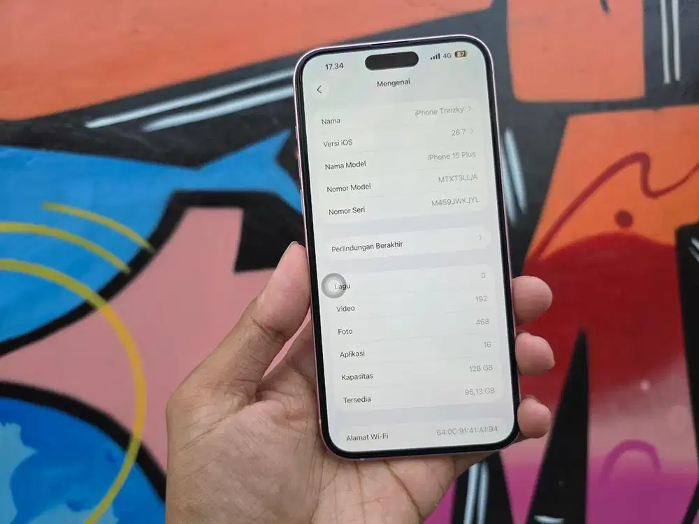 Iphone 15 PLus 128GB LikeNew Fullset AllOperator BisaTt