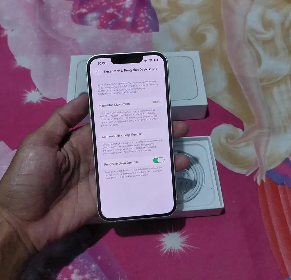 Iphone 13 128Gb Ex.Inter Mulus96% Fullset AllOperator Bh100% BisaTt