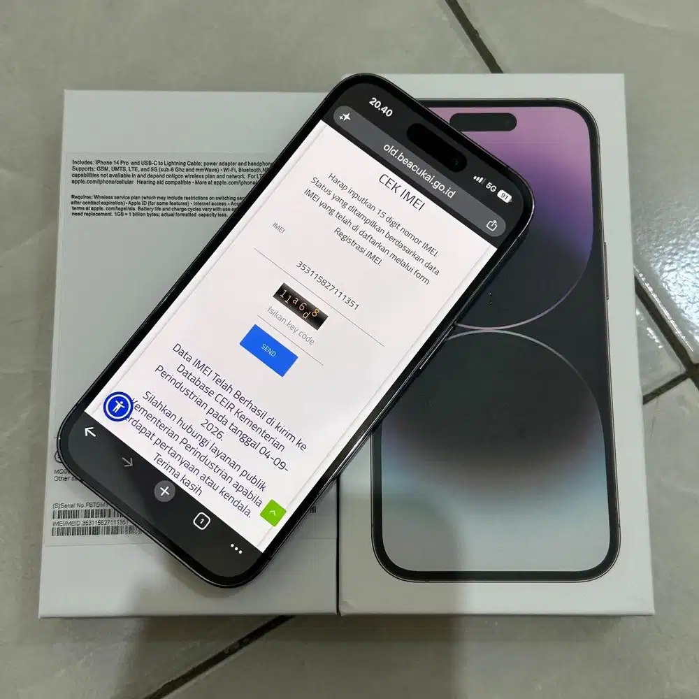 Iphone 14 pro 128gb beacukai no minus