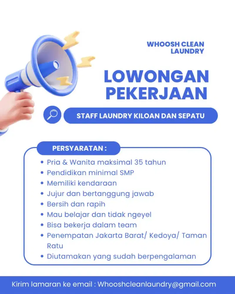 LOWONGAN KERJA LAUNDRY