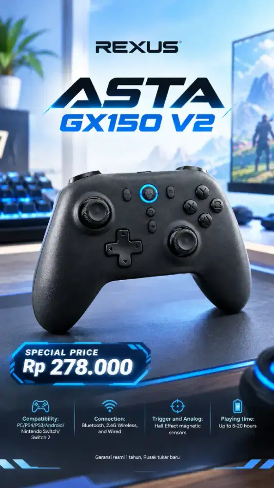 Rexus Gamepad bluetooth ASTA GX150 V2
