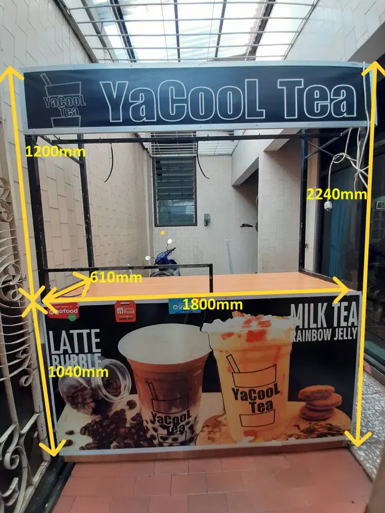 Gerobak / Booth Jualan Minuman Ukuran Besar 1.8 Meter Bekas
