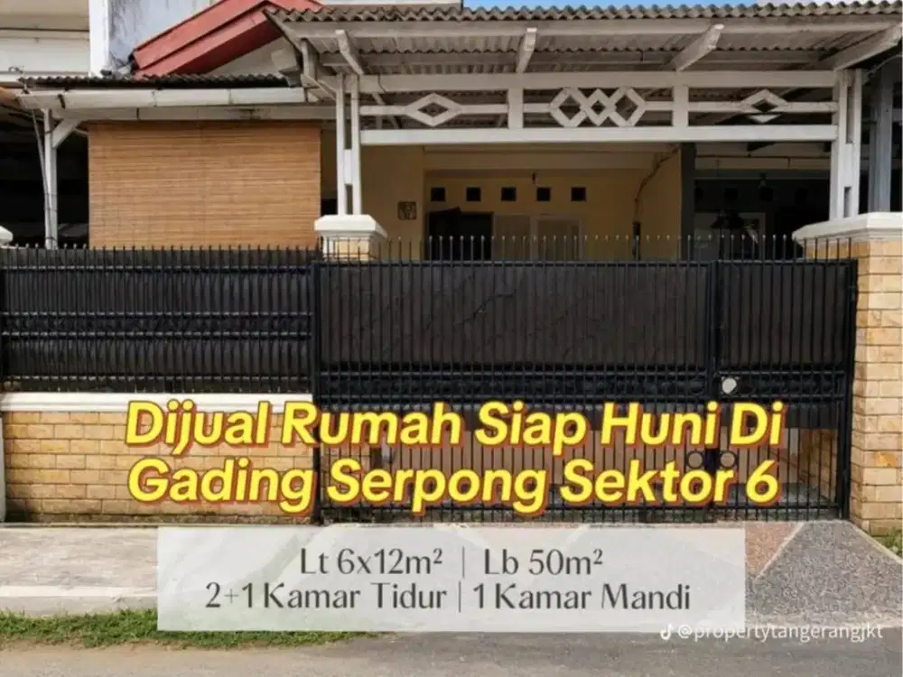 Rumah Bagus 1 1/2 Lt Siap Huni di Sektor 6 Gading Serpong Tangerang