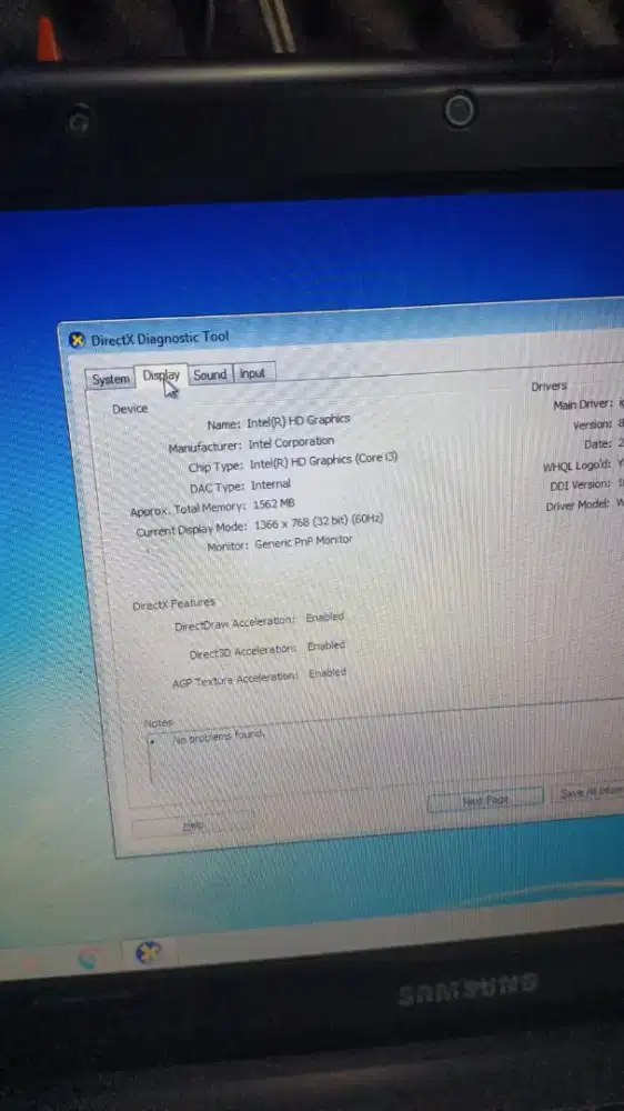Notebook samsung type r439L
