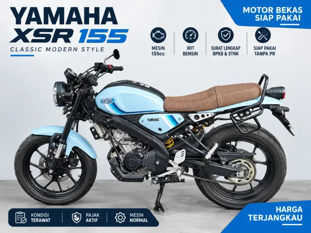 Yamaha XSR 155 Tahun 2023 Warna Matte Light Blue (Biru)