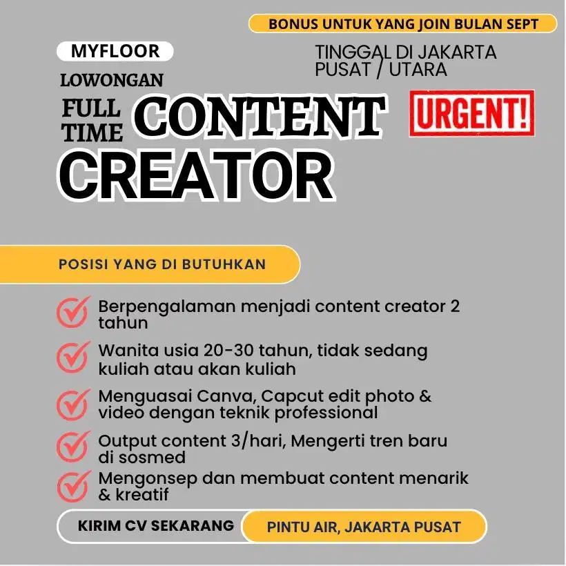 Lowongan content creator