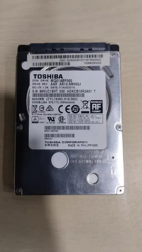 HDD 2,5 inc toshiba copotan  500gb