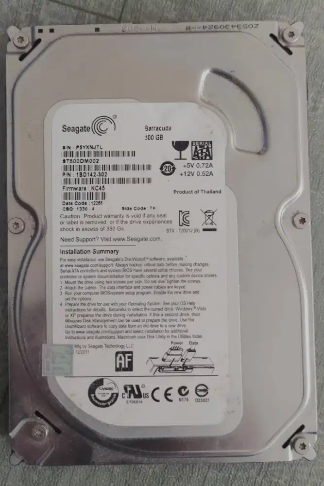 HDD internal second 500GB
