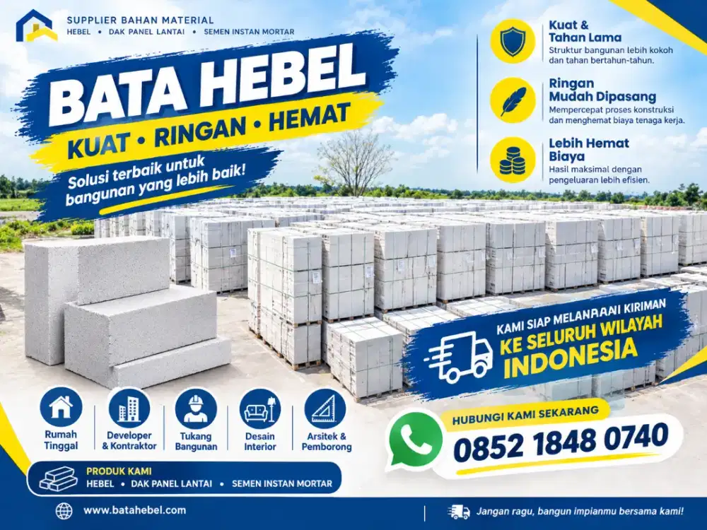 Jual Bata Hebel, Dak Panel Lantai & Semen Mortar – Harga Bersahabat