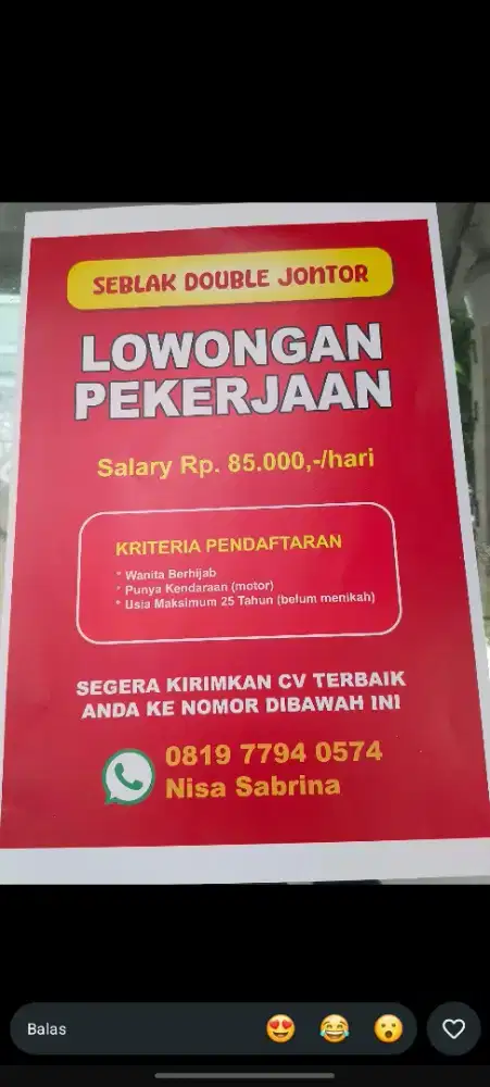 Lowongan Pekerjaan toko seblak