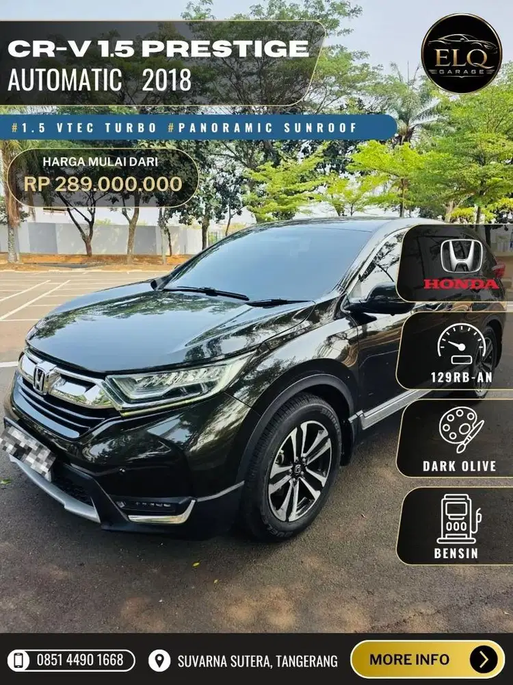 Honda CR-V 1.5 Prestige Turbo 2018 | AT | Bensin | Siap Pakai