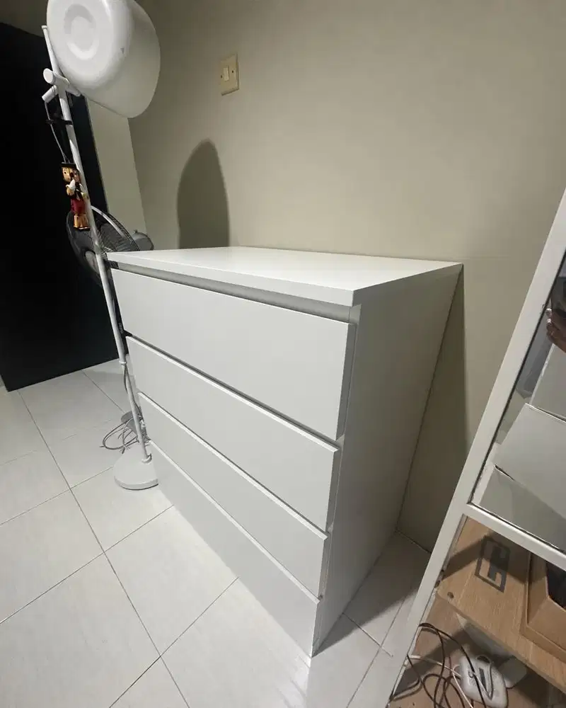 MALM ORIGINAL IKEA - Lemari 4 laci serbaguna - putih
