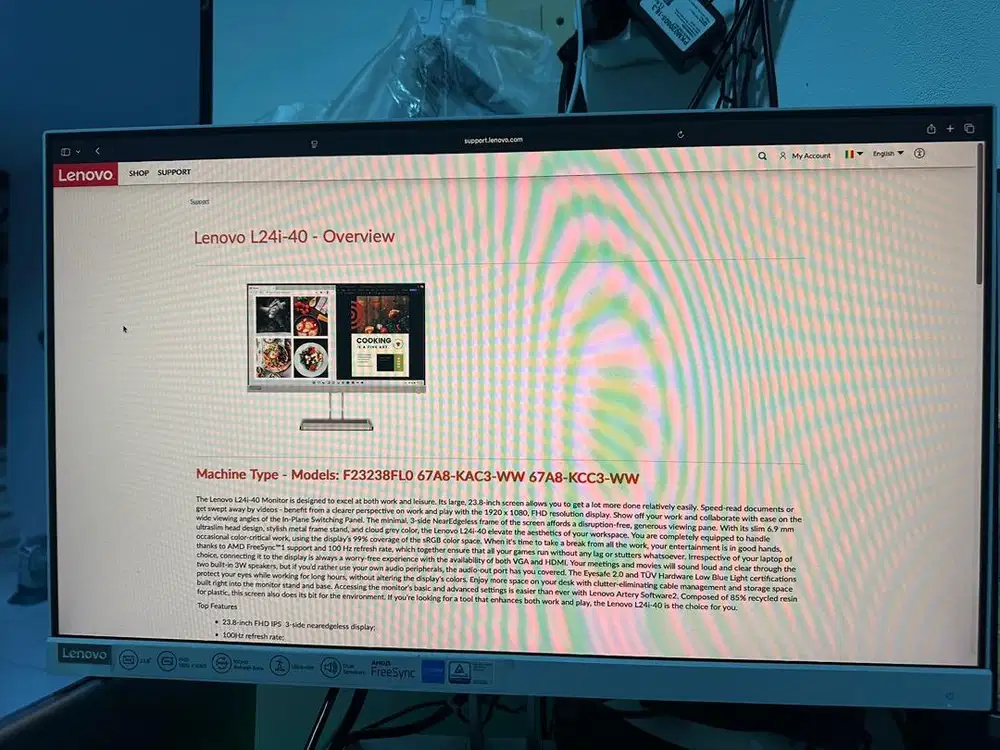 Lenovo L24i-40 - Monitor IPS untuk PC / Laptop FHD 100Hz