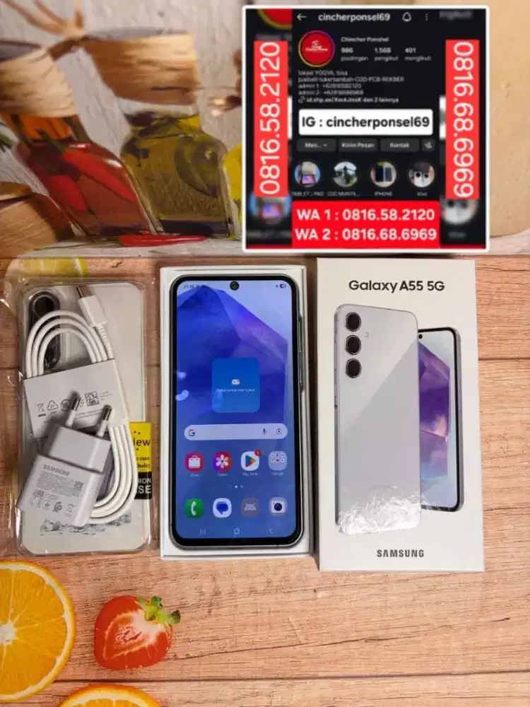 Jual hp samsung A55 5G 8/256 istimewa grns resmi  free ADAPTOR n case