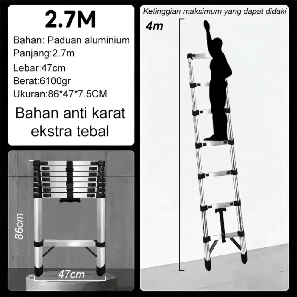 Tangga Alumunium Lurus 2,7 meter