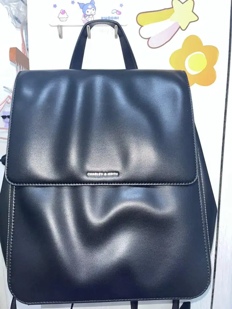 CHARLES KEITH octavia backpack front flap noir