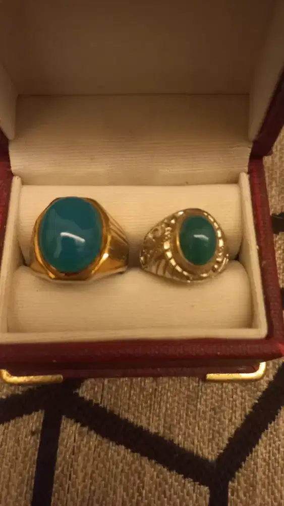 Batu Bacan gulao Ring Perak Asli