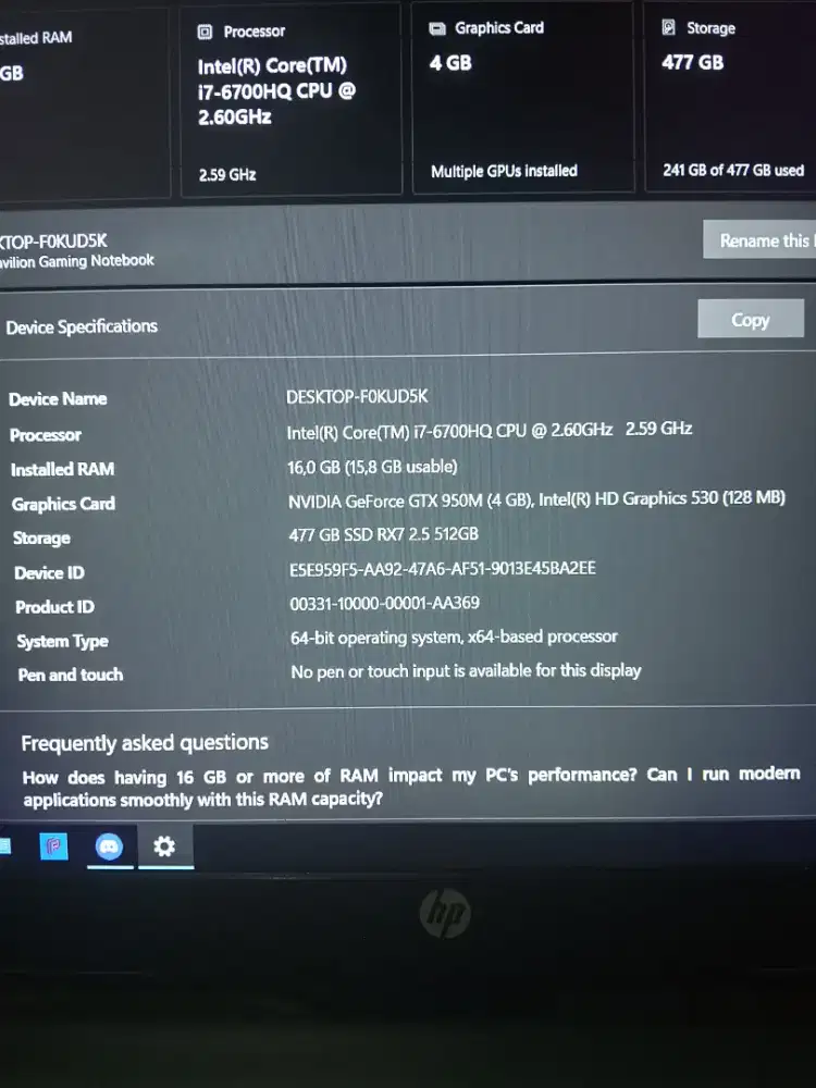 Jual laptop second minus keyboard mati dan batre