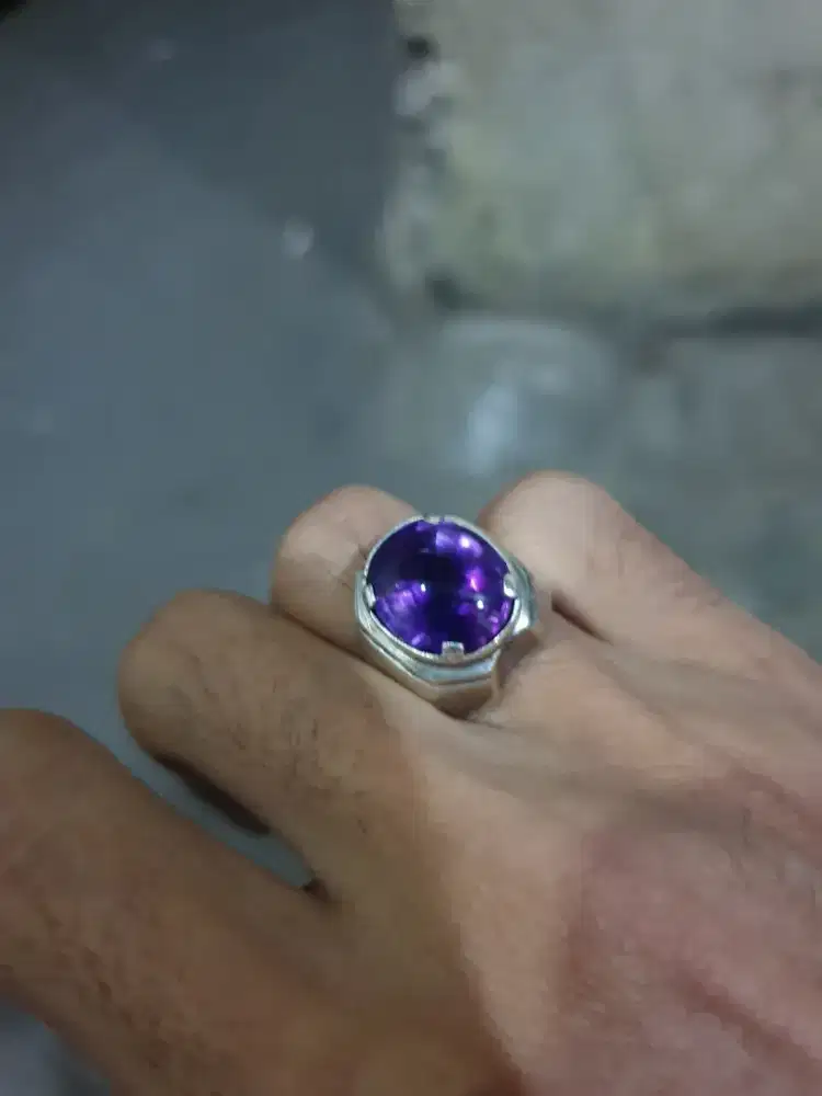 Kecubung kalimantan ring perak hm