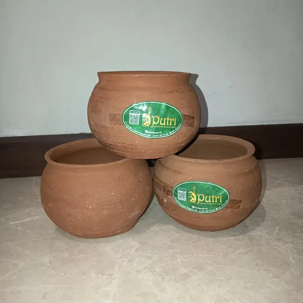 Kendil Gerabah Pot Tanah Liat Tradisional D12cm T10cm