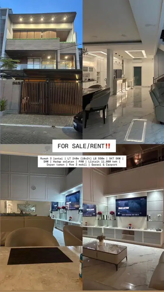 DIJUAL RUMAH 3 LANTAI HIGH CEILING CITRA GARDEN 2 JAKARTA BARAT NEGO