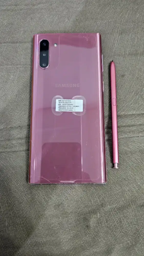 Samsung Galaxy Note 10 8/256 Gb Pink Sein Mulus Murah