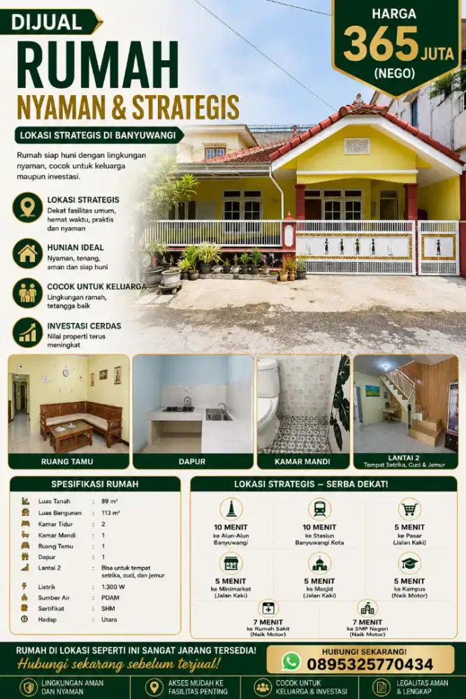 Dijual cepat Rumah siap huni lokasi strategis