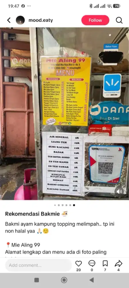 Dicari karyawati untuk kerja di kedai mie
