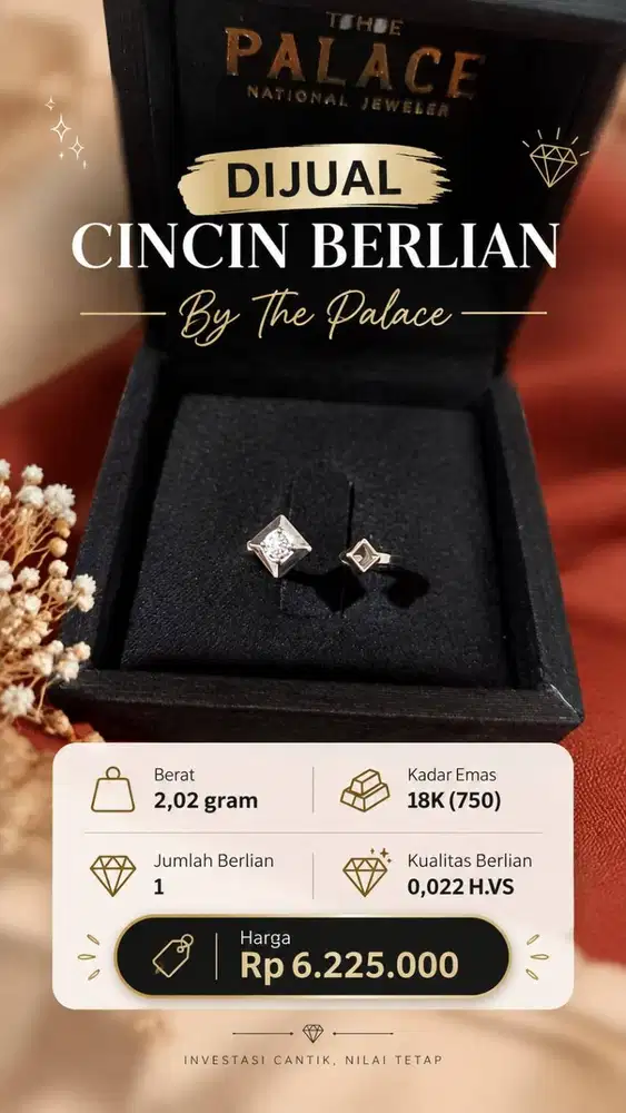 DIJUAL CINCIN BERLIAN ORIGINAL THE PALACE