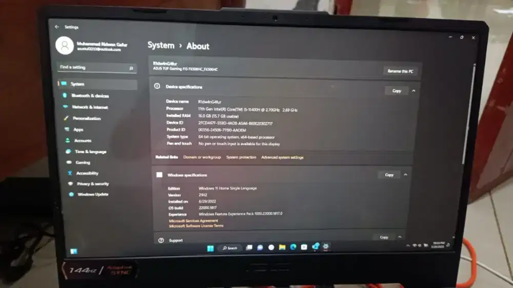 Asus TUF gaming F15
